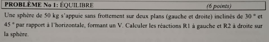 PROBL ME No 1 : QUILIBRE ( 6 points ) Une sph re