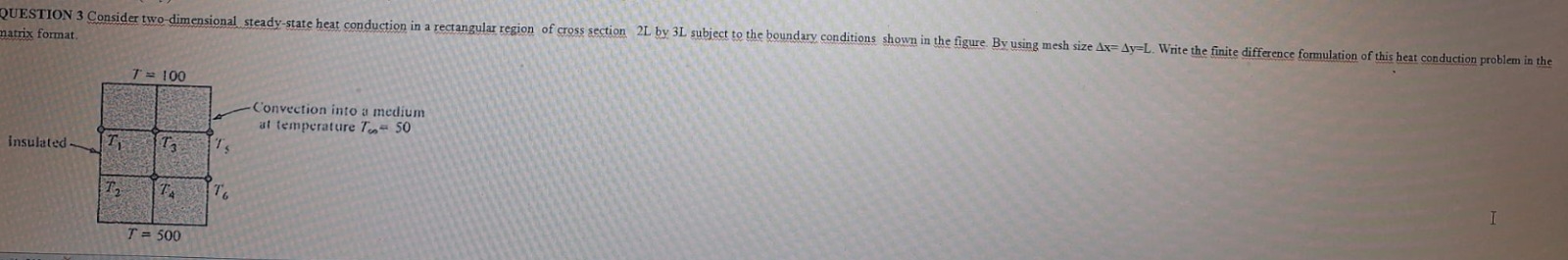 matrix format. onvection into a medium it