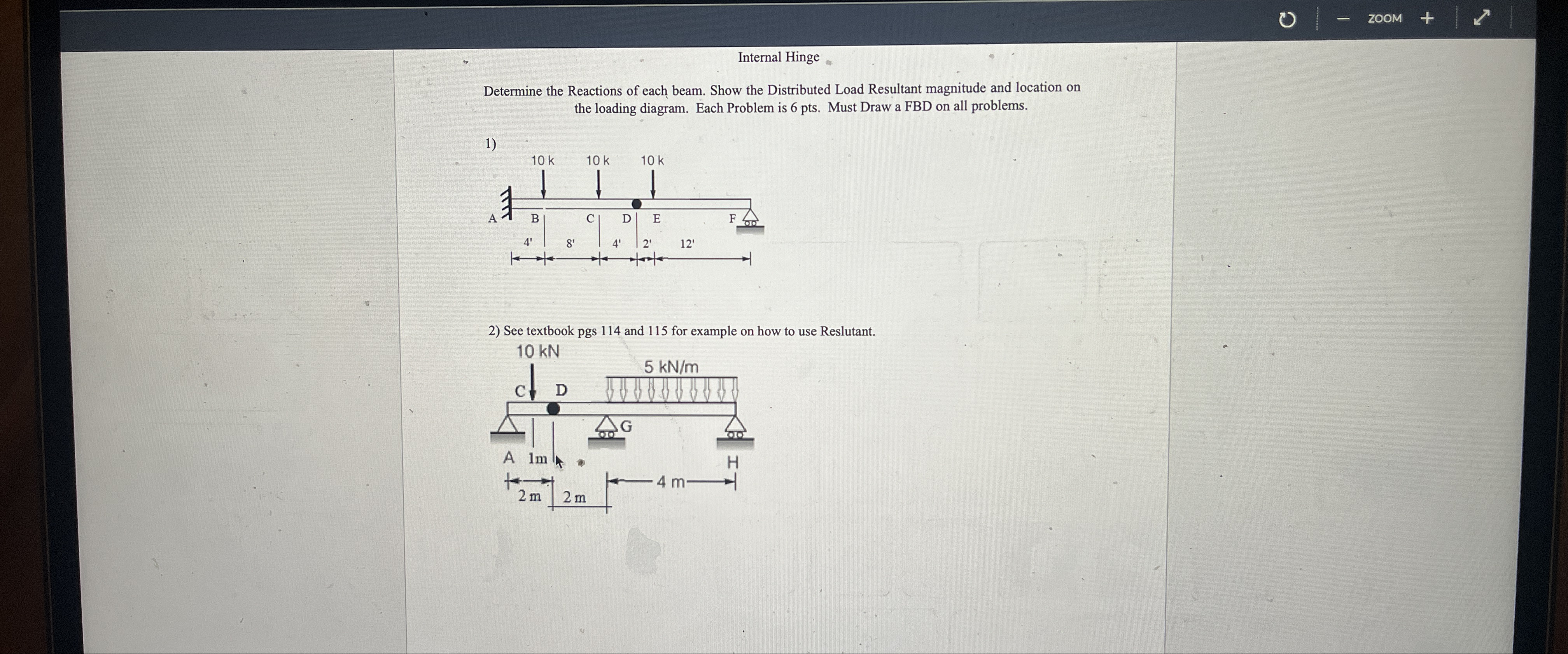 Internal Hinge Determine the Reactions of each
