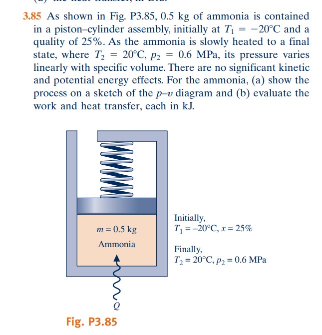 3 . 8 5 As shown in Fig. P 3 . 8 5 , 0 . 5 kg of