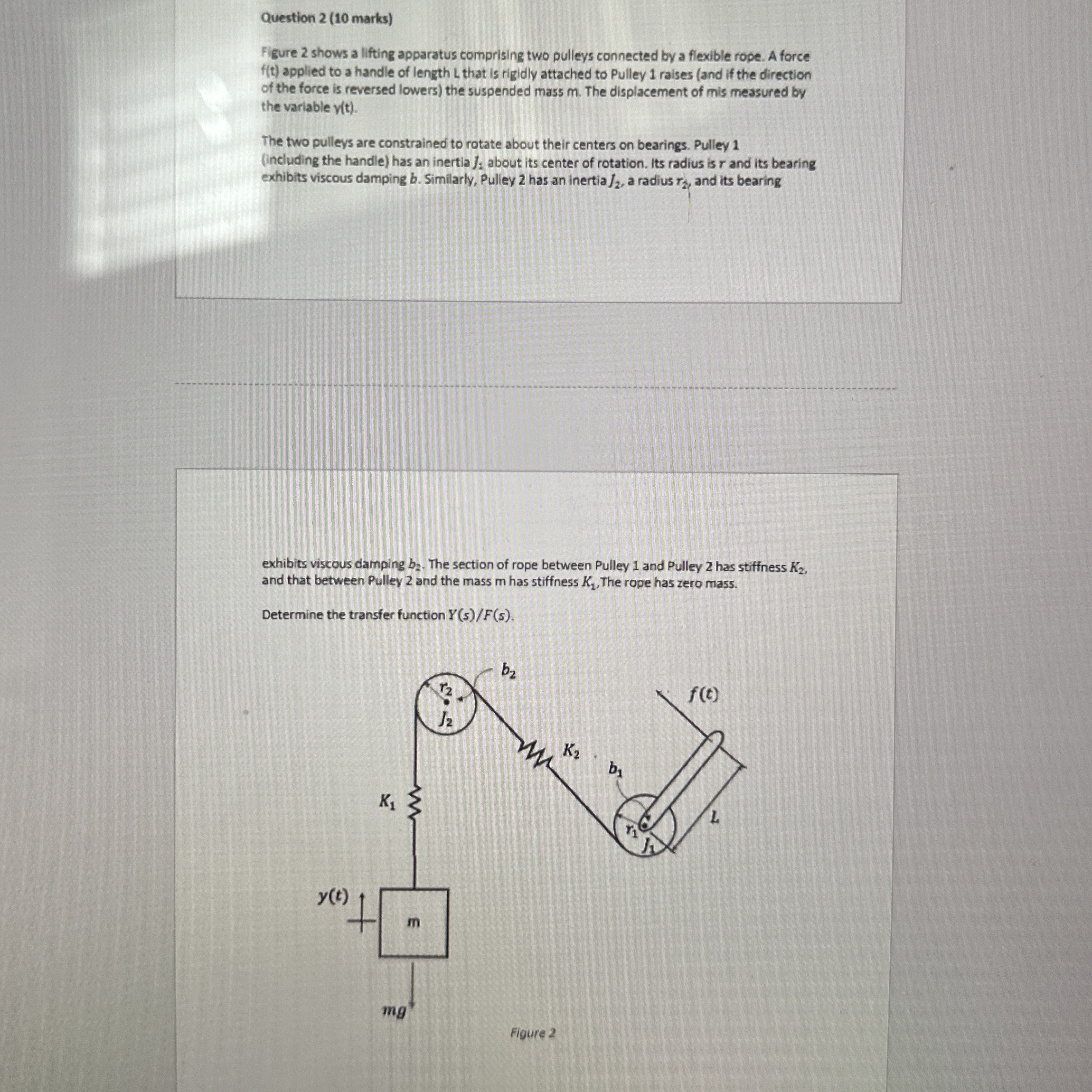 Question 2 ( 1 0 marks ) Figure 2 shows a lifting