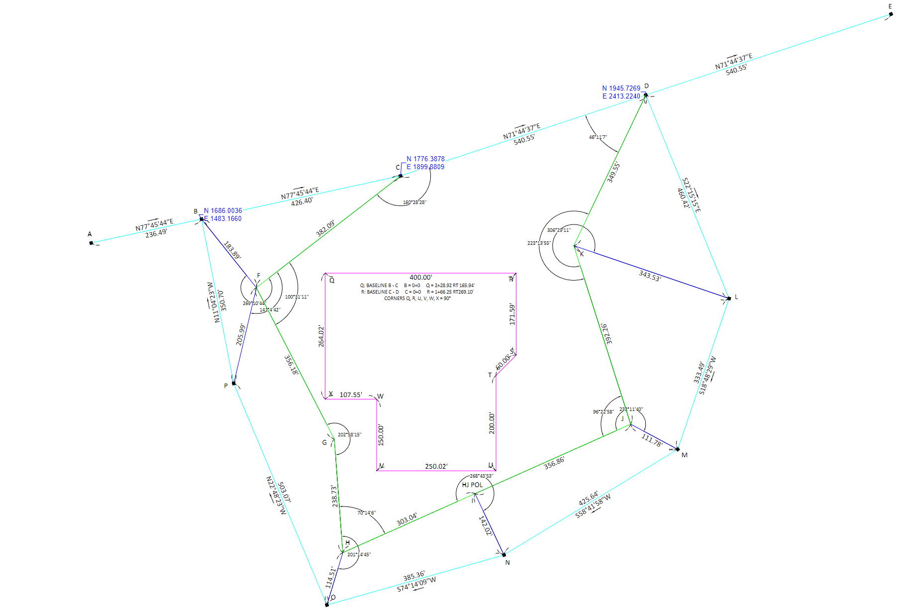 Given this plan I need to find the azimuth's