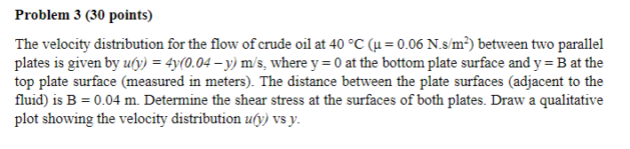 Problem 3 ( 3 0 points ) The velocity