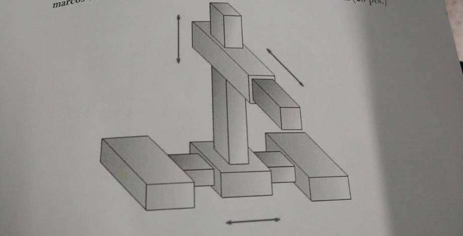 Obtain the forward kinematics of the following