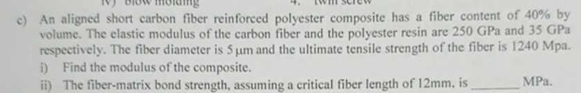 c ) An aligned short carbon fiber reinforced