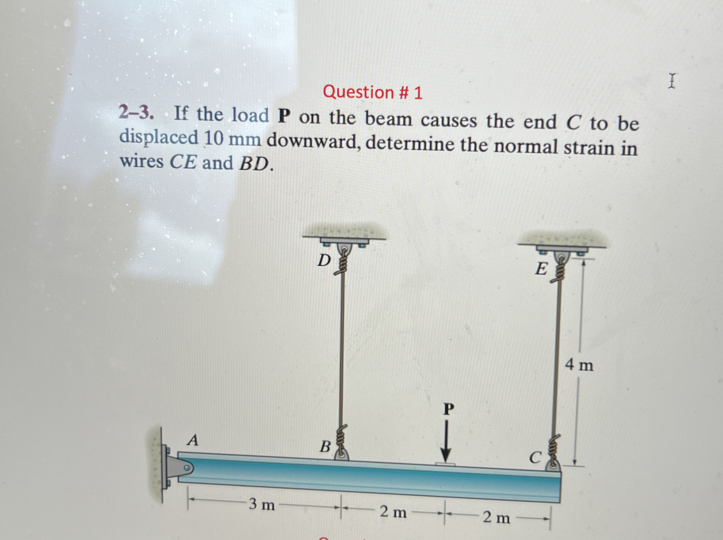 Question # 1 2 - 3 . If the load P on the beam