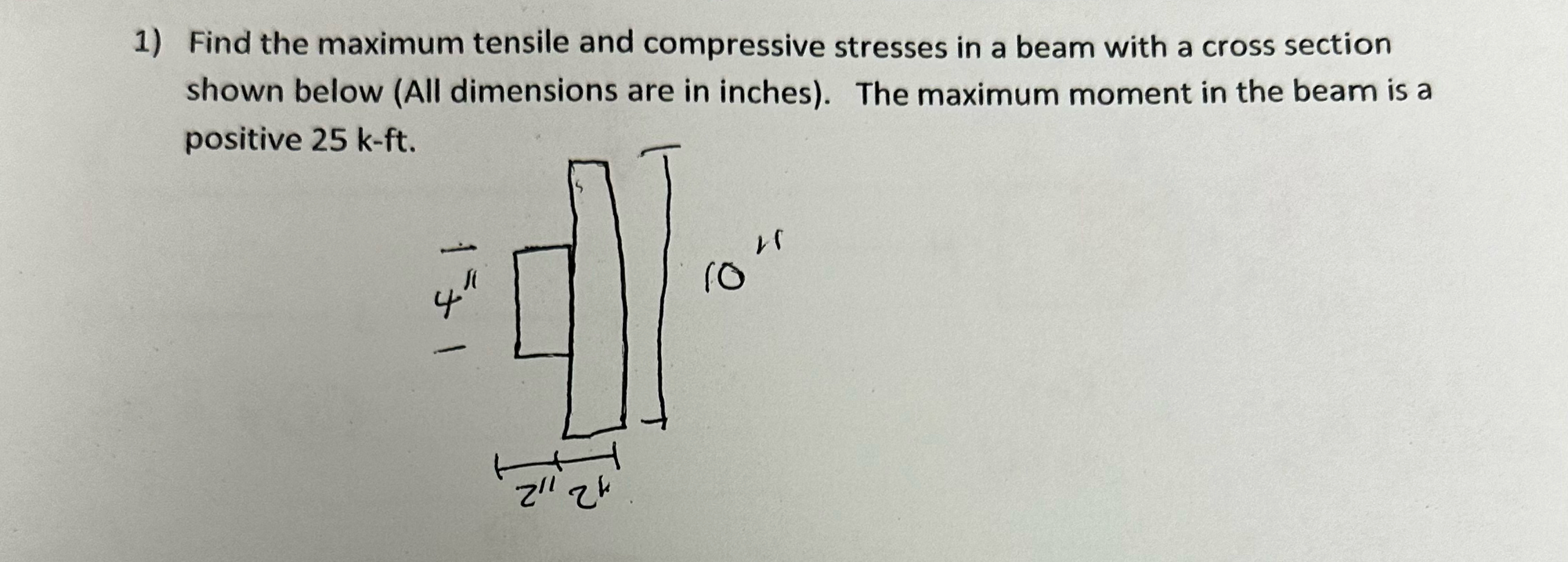 Find the maximum tensile and compressive stresses