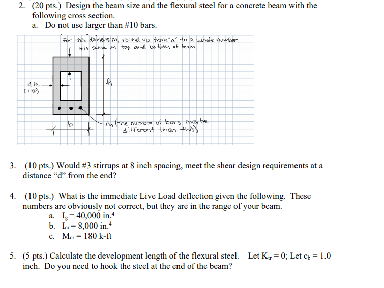 ( 1 0 pts . ) Would # 3 stirrups at 8 inch