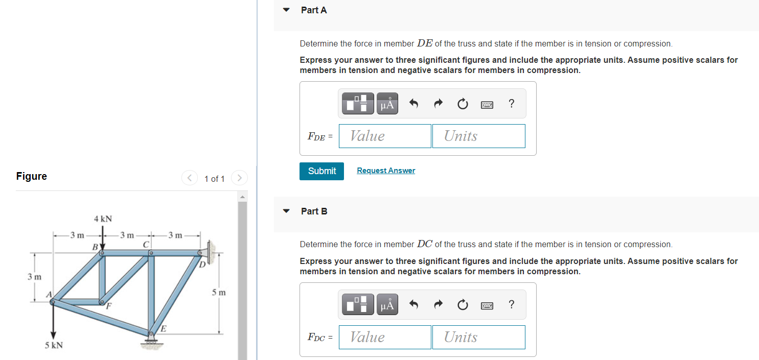 Part C Determine the force in member \ ( E A \ )