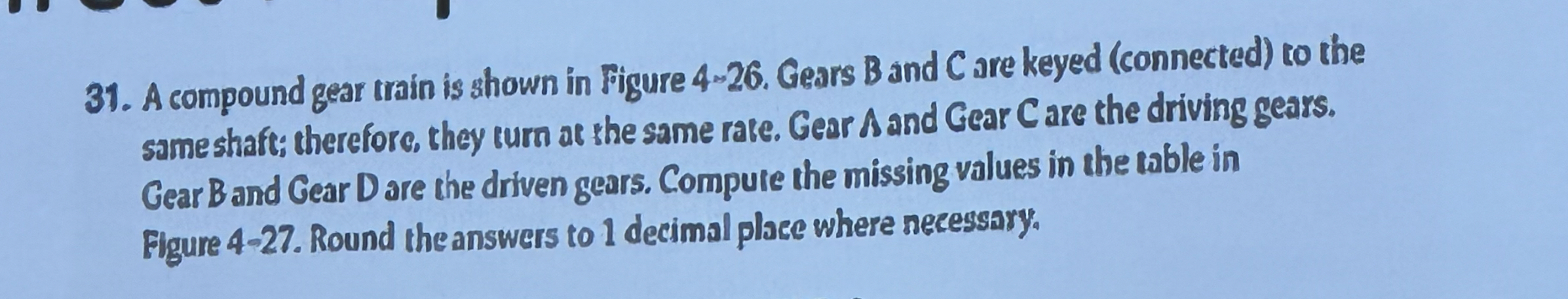 A compound gear train is shown in Figure 4 - 2 6