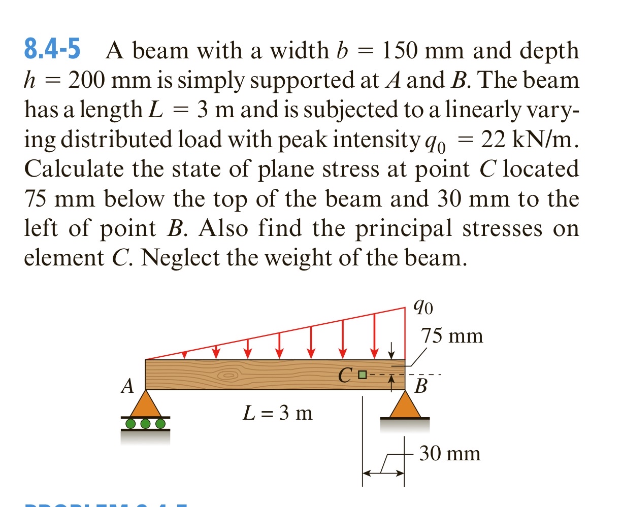 8 . 4 - 5 A beam with a width b = 1 5 0 m m and