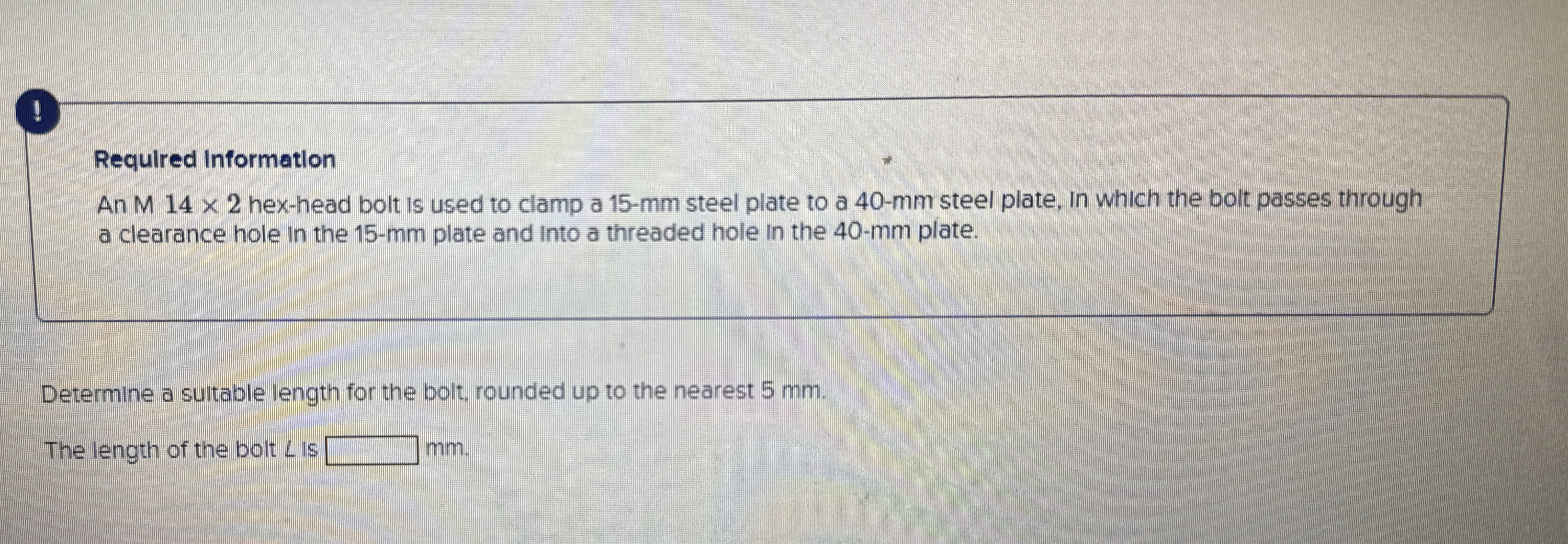 ! Required Information An M 1 4 2 hex - head bolt