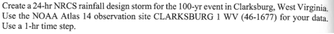 Create a 2 4 - hr NRCS rainfall design storm for