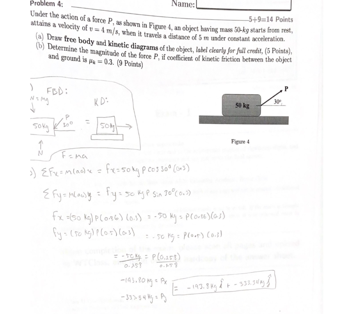 Problem 4 : Name: 5 + 9 = 1 4 Points Under the