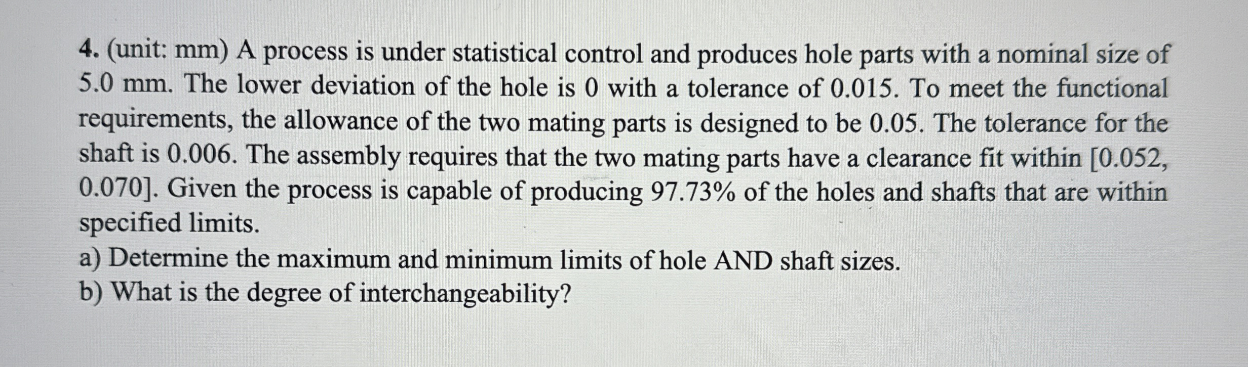 ( unit: mm ) A process is under statistical