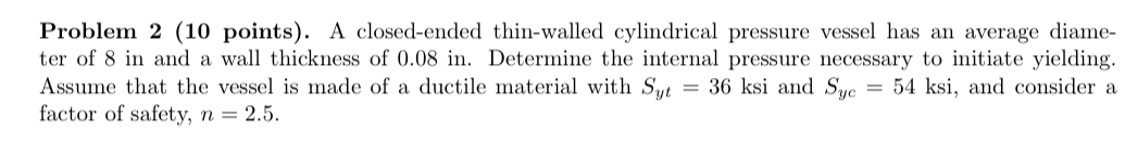 Problem 2 ( 1 0 points ) . A closed - ended thin
