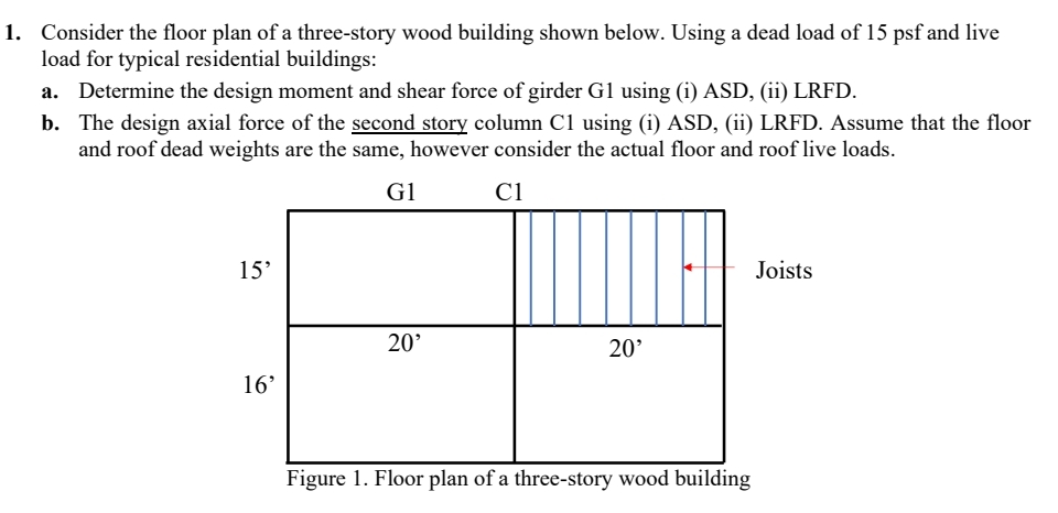 Consider the floor plan of a three - story wood