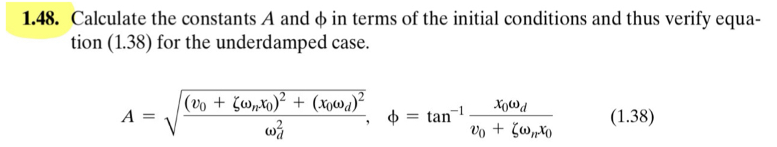 1 . 4 8 . Calculate the constants A and in terms