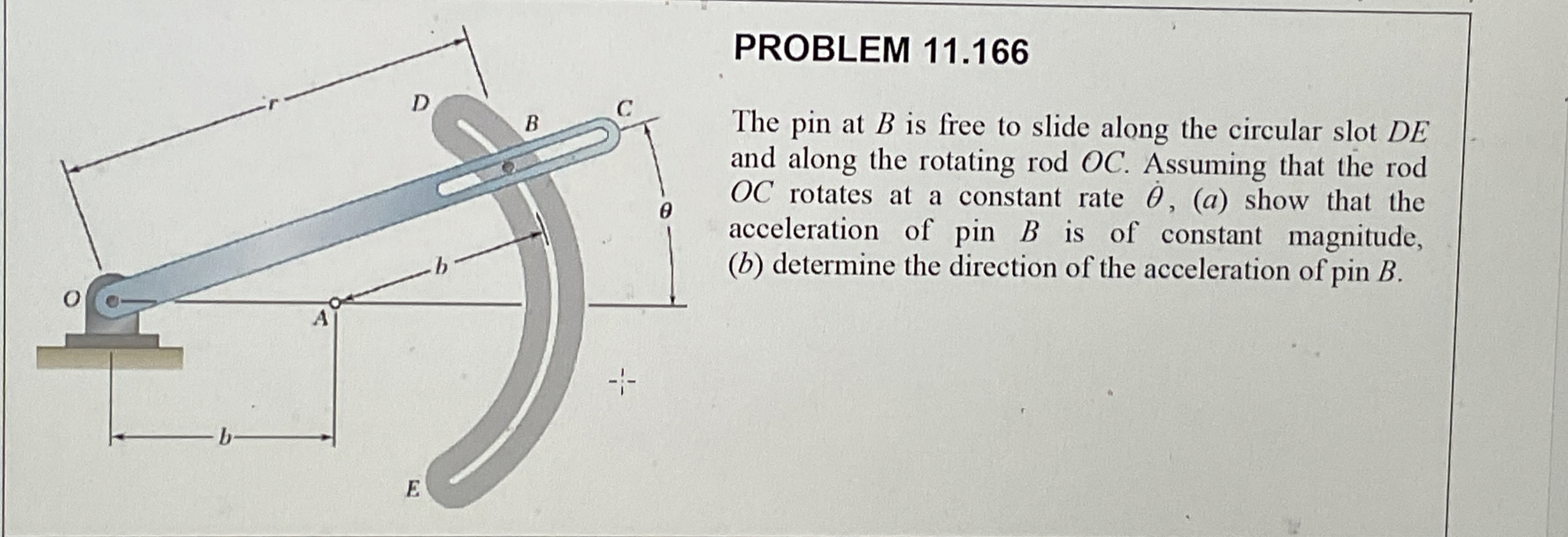 PROBLEM 1 1 . 1 6 6 The pin at B is free to slide