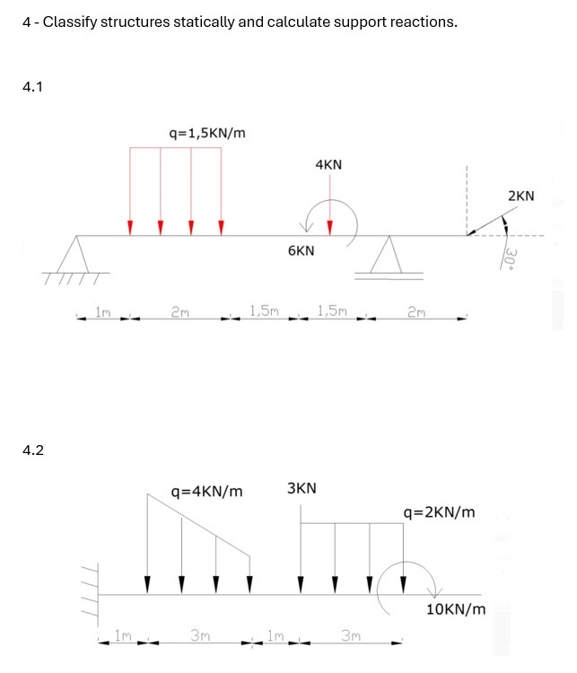 4 - Classify structures statically and calculate