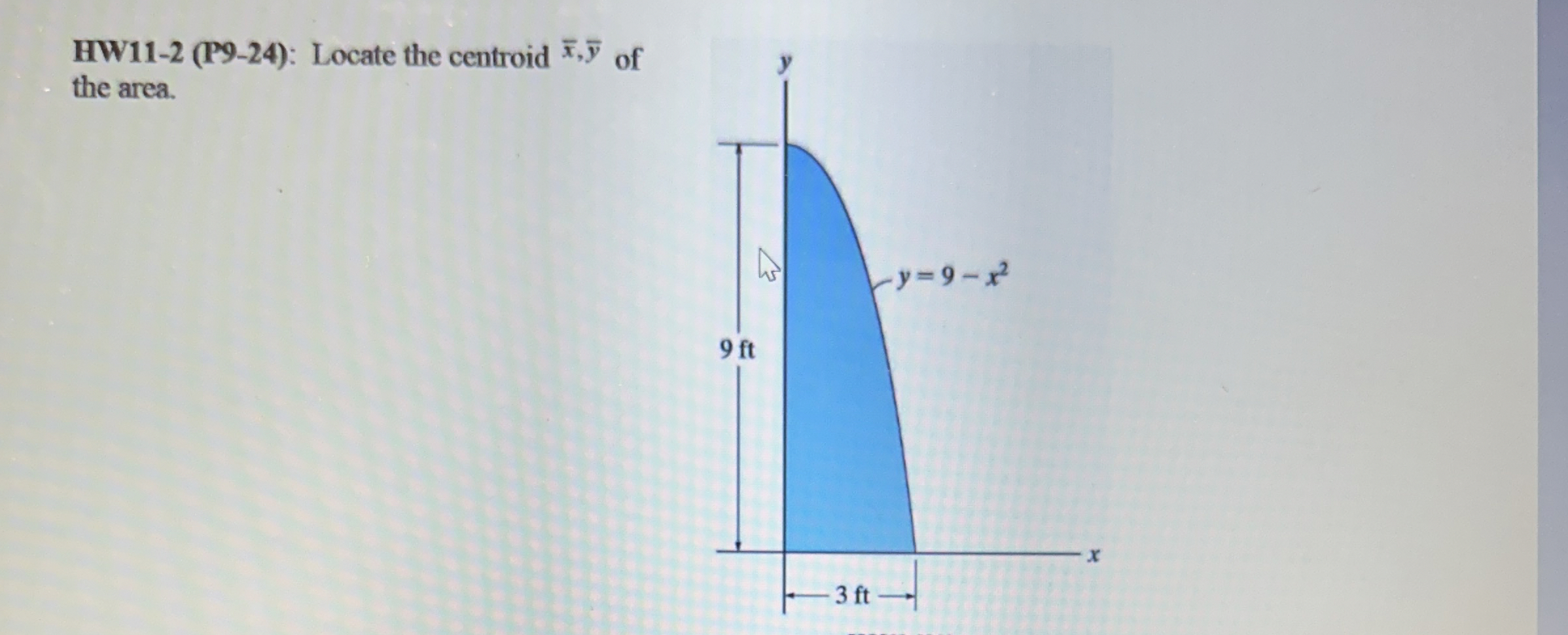HW 1 1 - 1 ( P 9 - 1 0 ) : Determine the area and