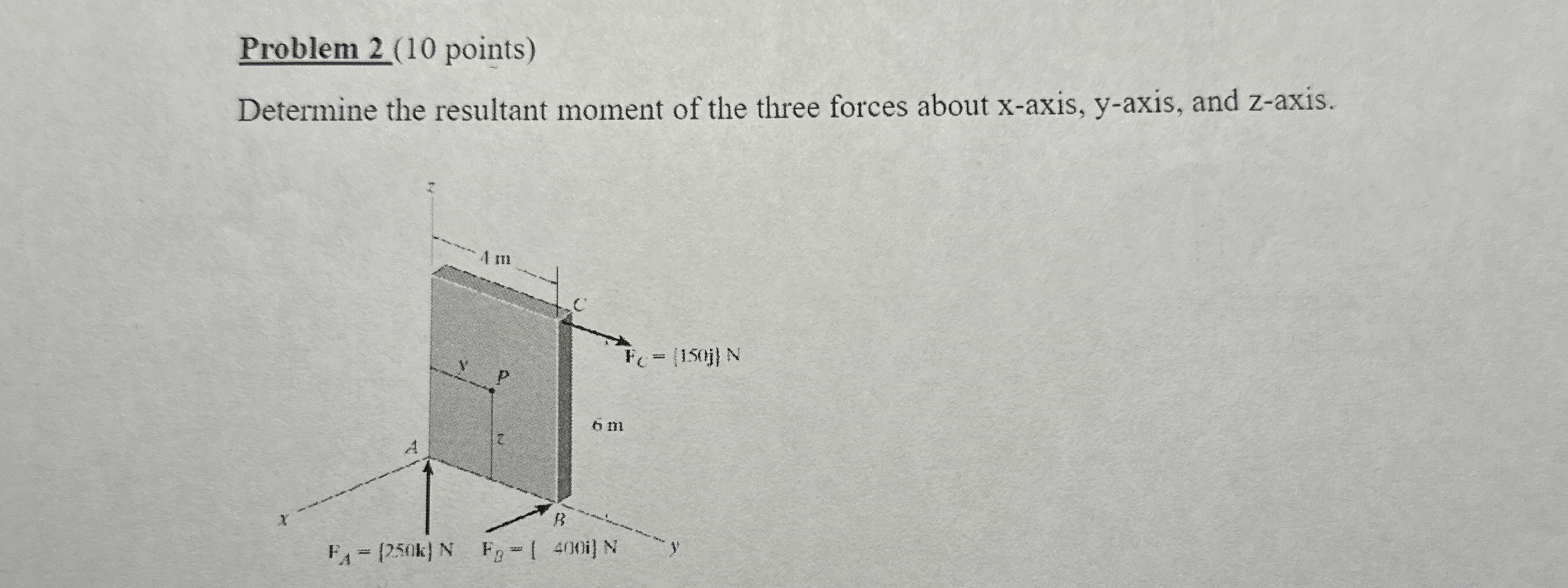 Problem 2 ( 1 0 points ) Determine the resultant