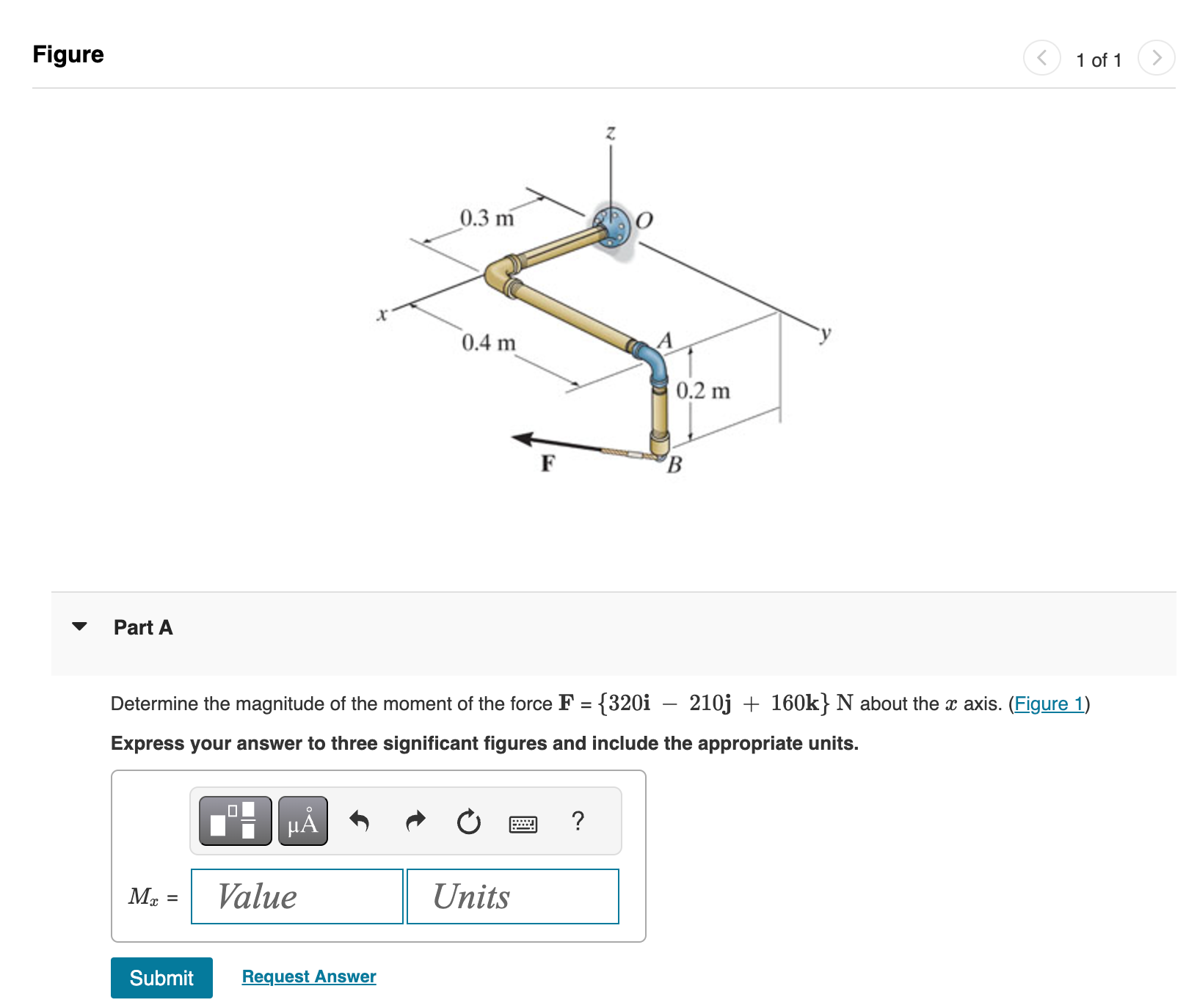 Figure Part A Determine the magnitude of the