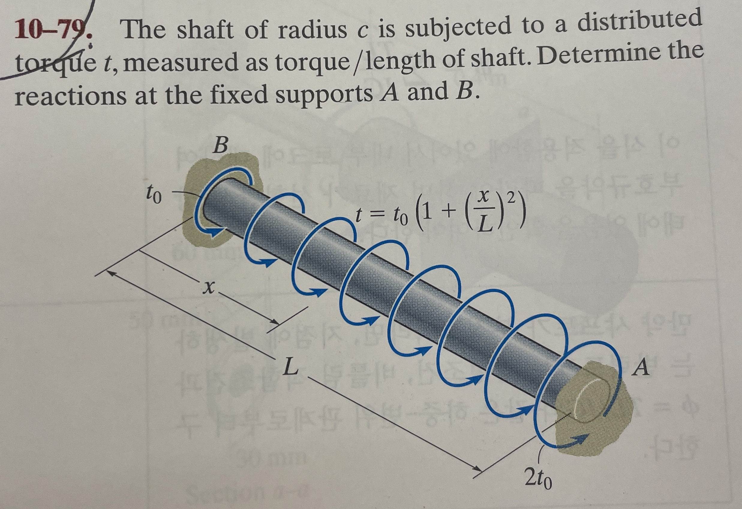 1 0 - 7 9 : The shaft of radius c is subjected to