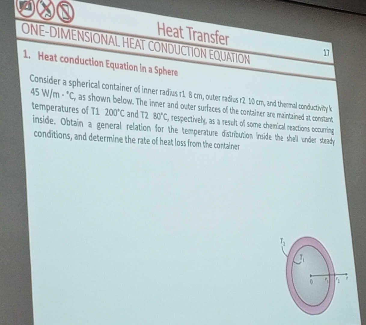 4 5 wider a spherical container of inner radius r