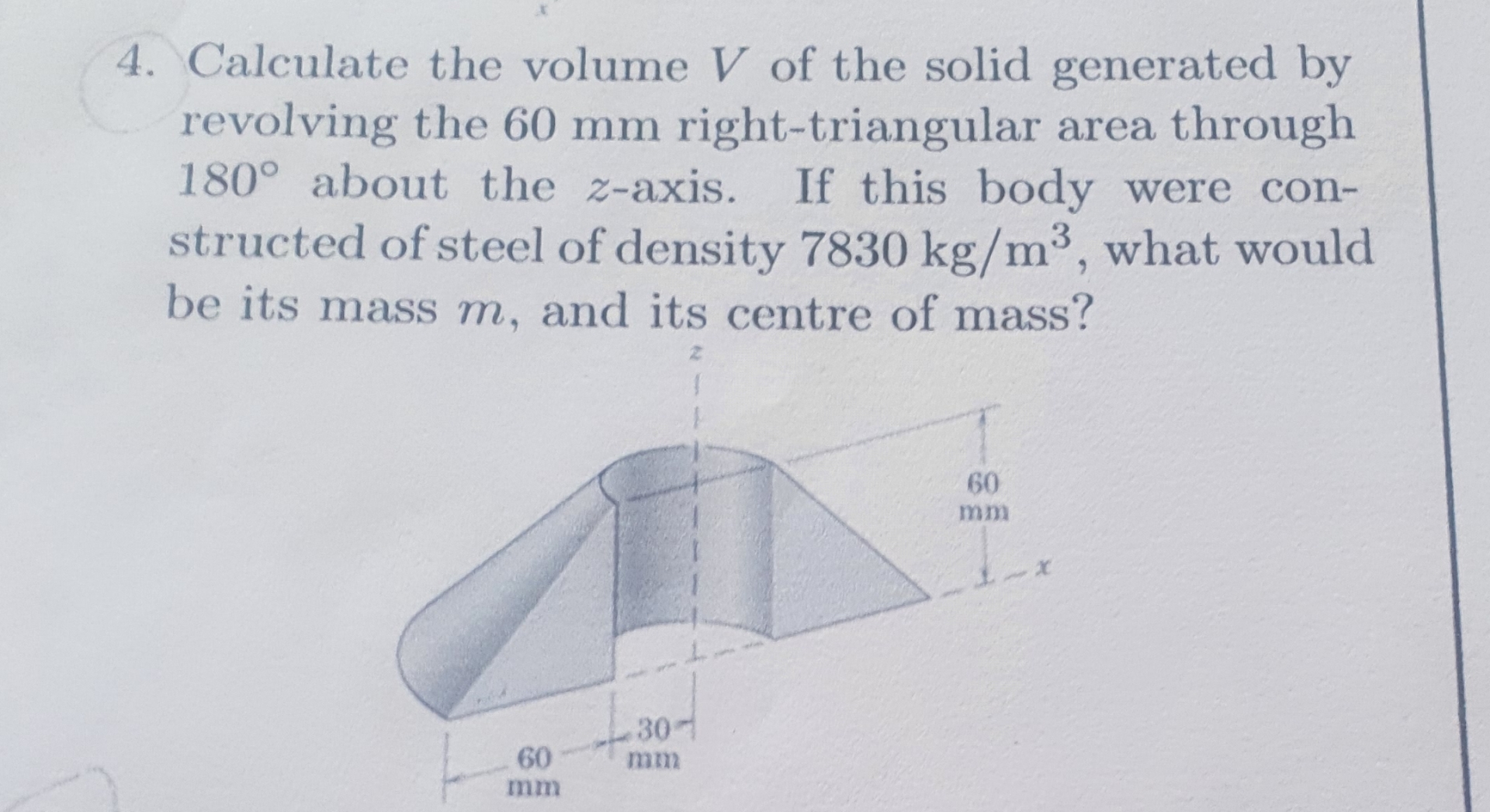 Calculate the volume V of the solid generated by