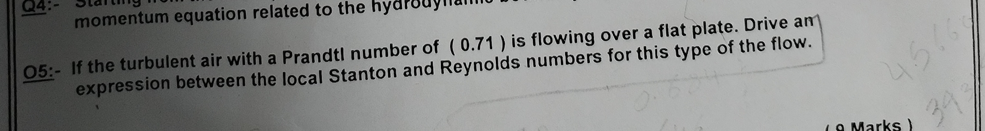 0 5 : - If the turbulent air with a PrandtI