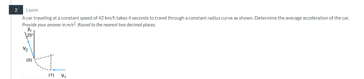 2 1 point A car traveling at a constant speed of