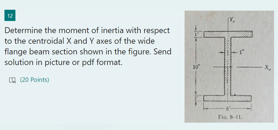 pls anwser asap Determine the moment of inertia