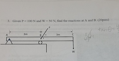 Given P = 1 0 0 N and W - 5 0 N , find the