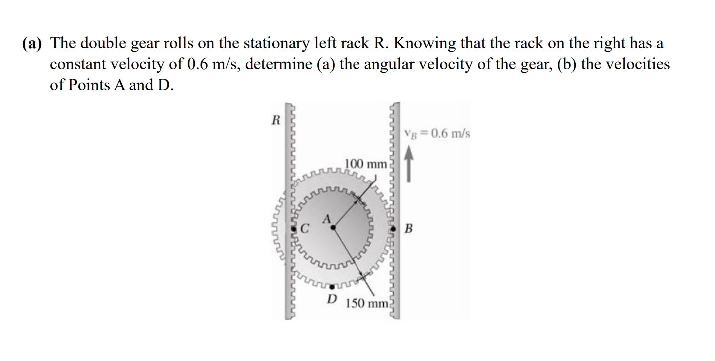 ( a ) The double gear rolls on the stationary