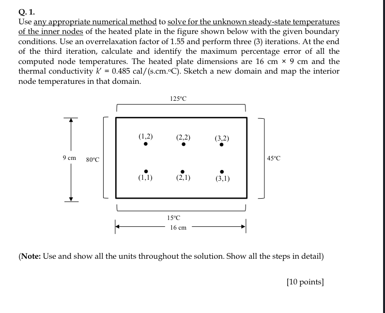 Q . 1 . Use any appropriate numerical method to