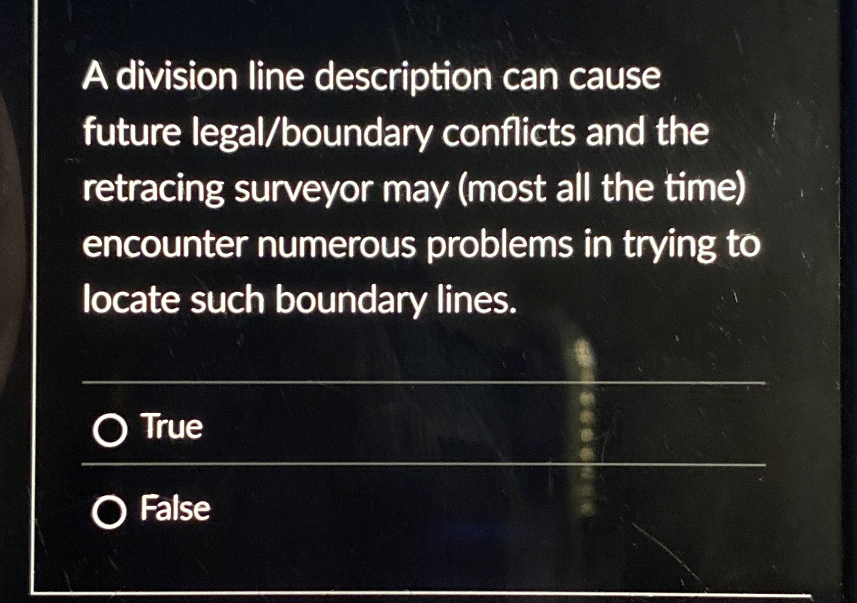 A division line description can cause future
