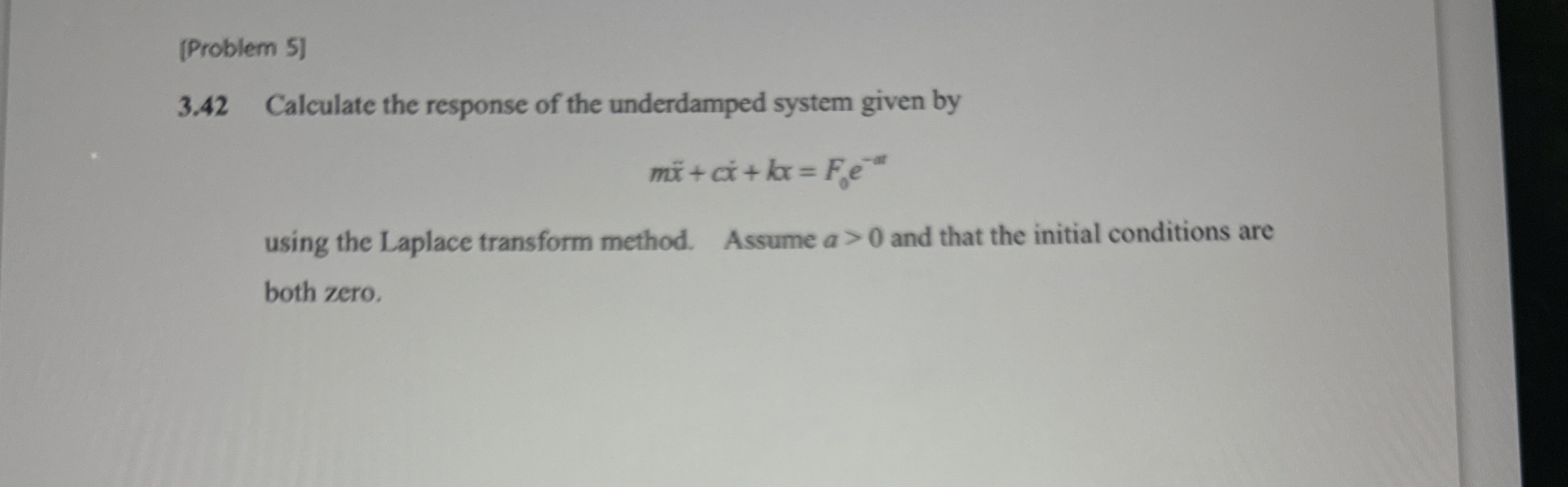 [ Problem 5 ] 3 . 4 2 Calculate the response of