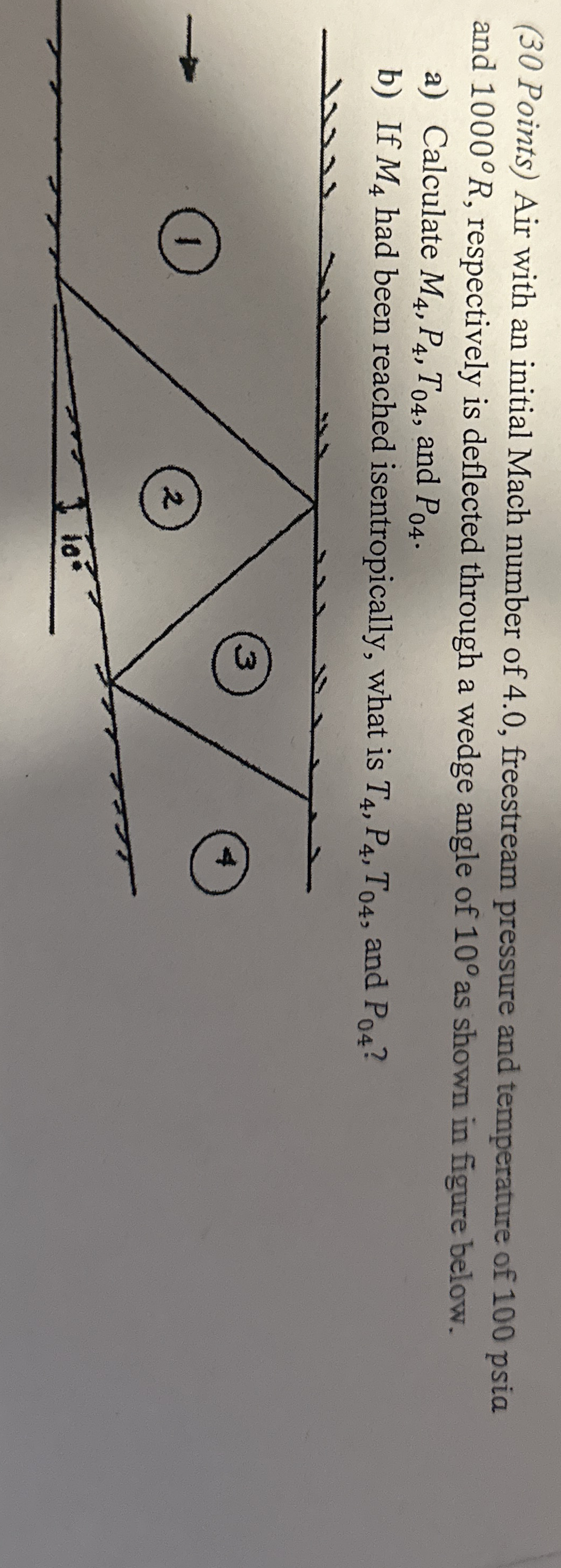 ( 3 0 Points ) Air with an initial Mach number of