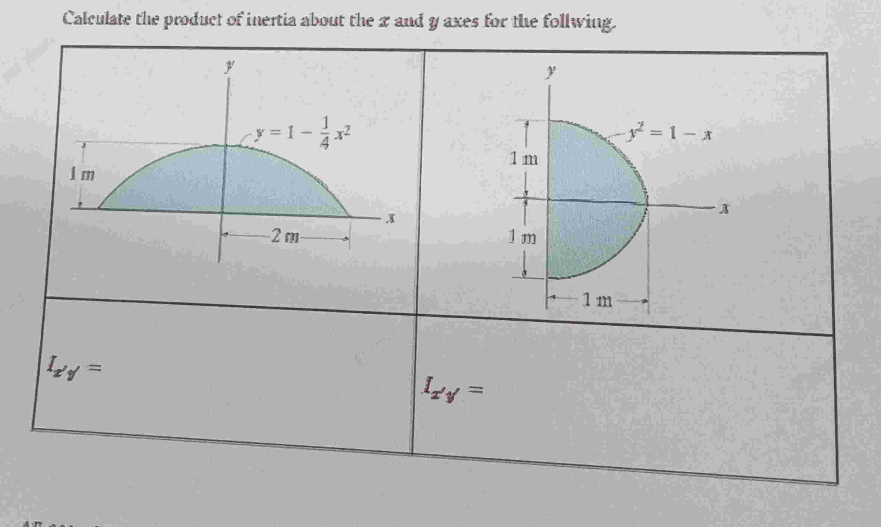 Calculate the product of inertia about the \ ( z