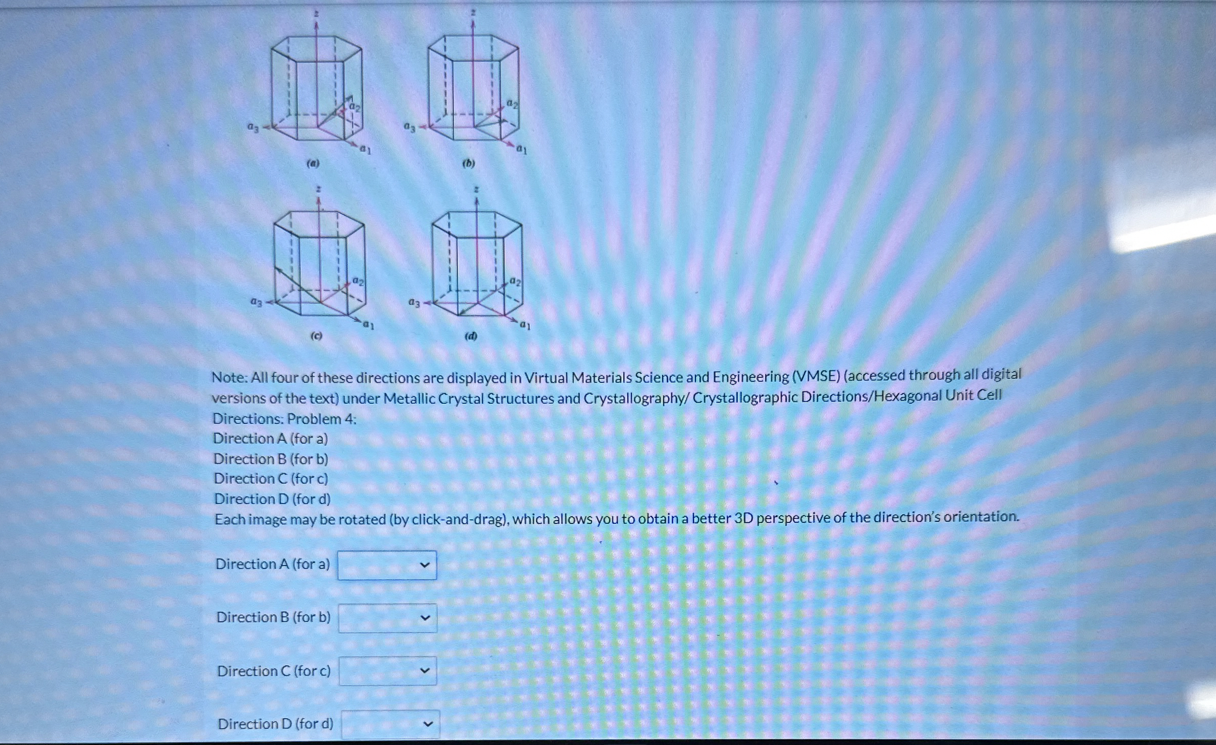 Note: All four of these directions are displayed