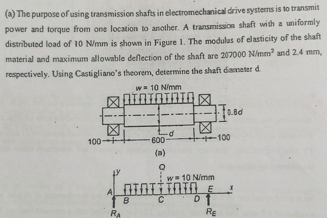 ( a ) The purpose of using transmission shafts in
