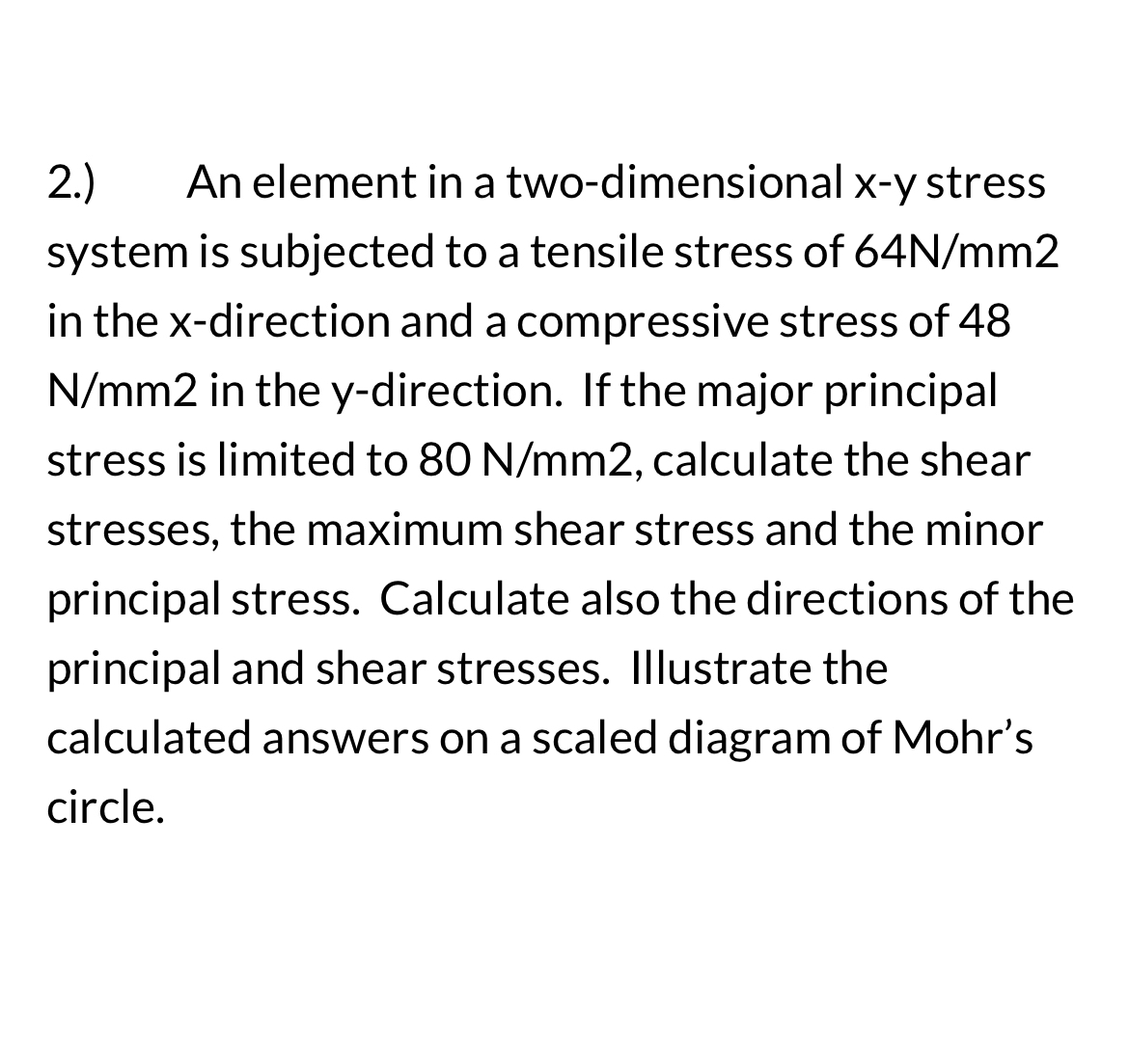 2 . ) An element in a two - dimensional x - y