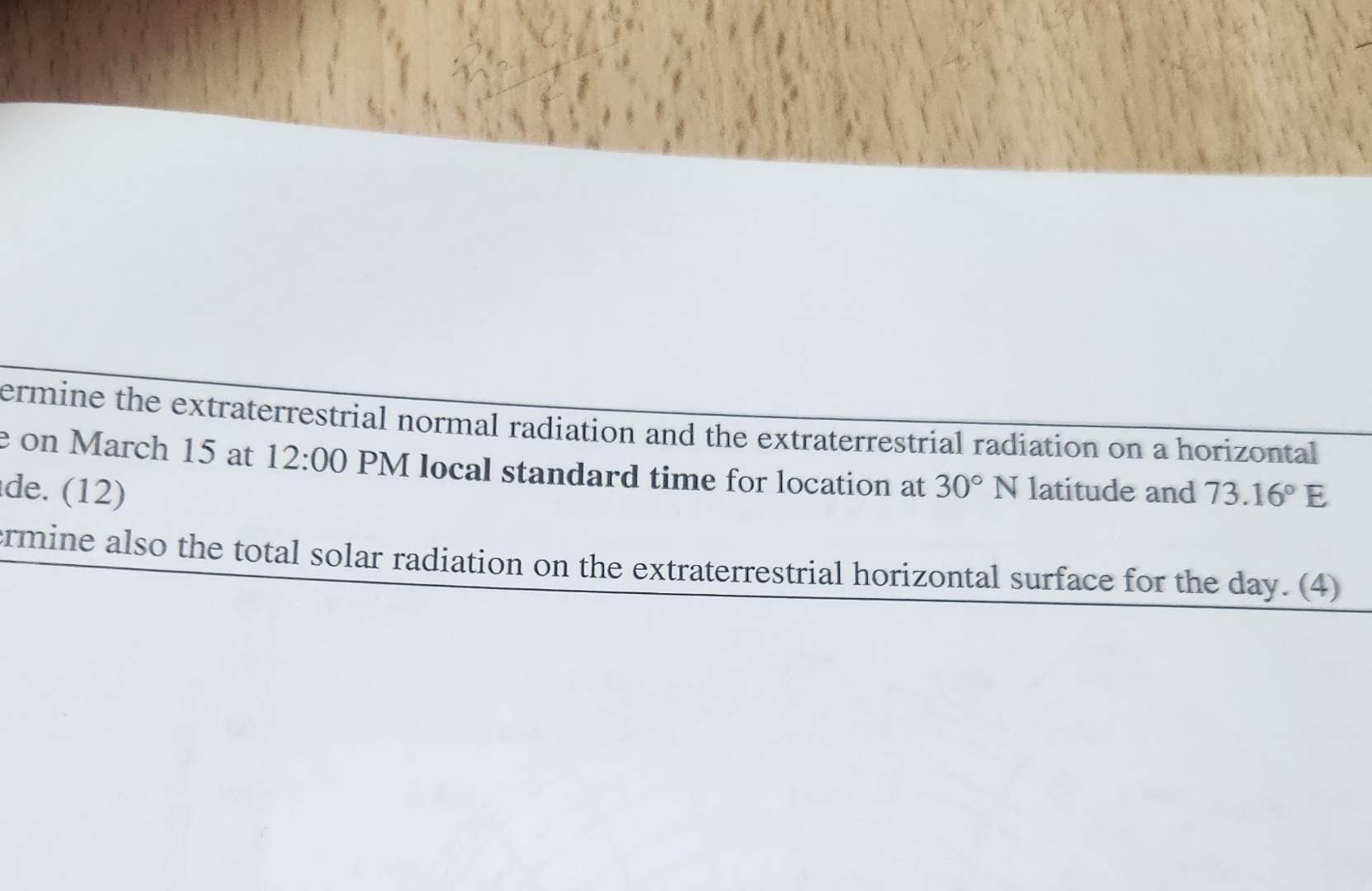 ermine the extraterrestrial normal radiation and
