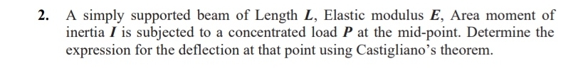A simply supported beam of Length L , Elastic
