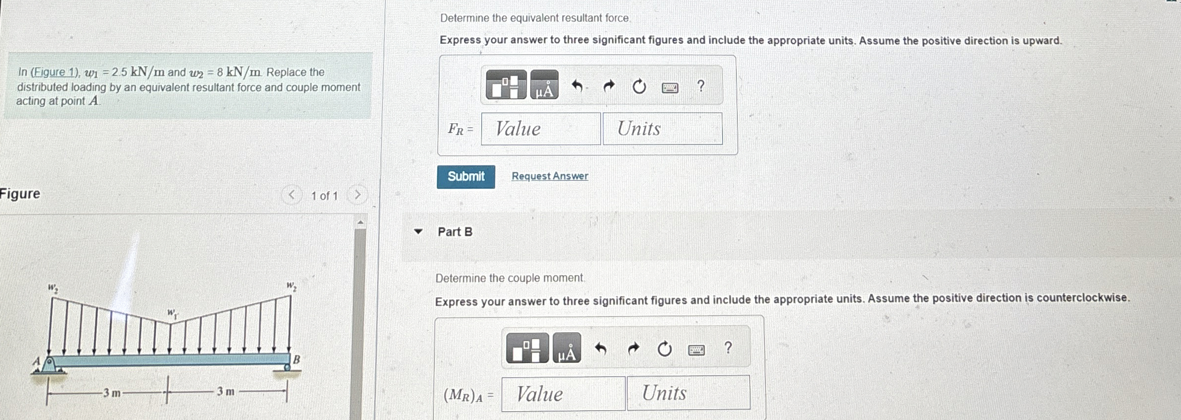 Determine the equivalent resultant force. Express