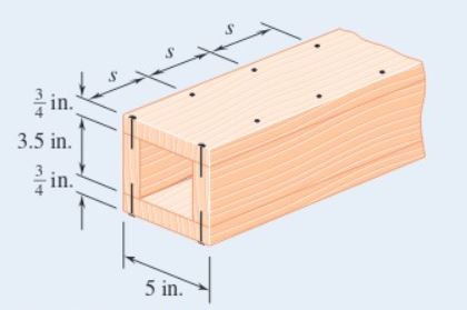 A square box beam is made of two 3 / 4 3 . 5 - in