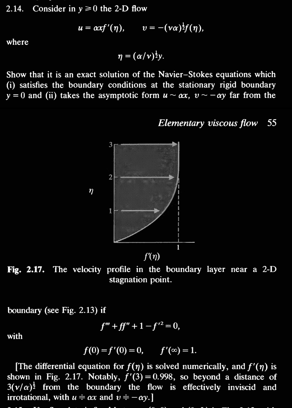Consider in y 0 the 2 - D flow u = x f ' ( ) , v