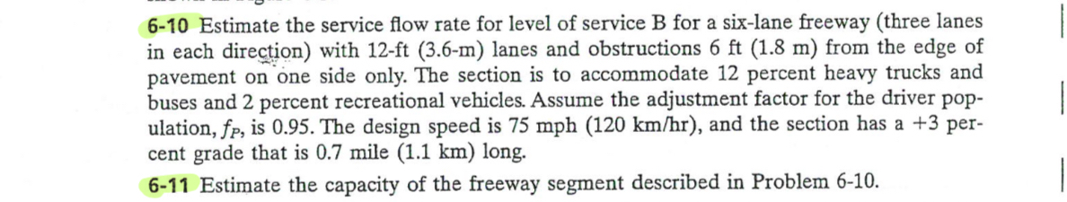 6 - 1 0 Estimate the service flow rate for level