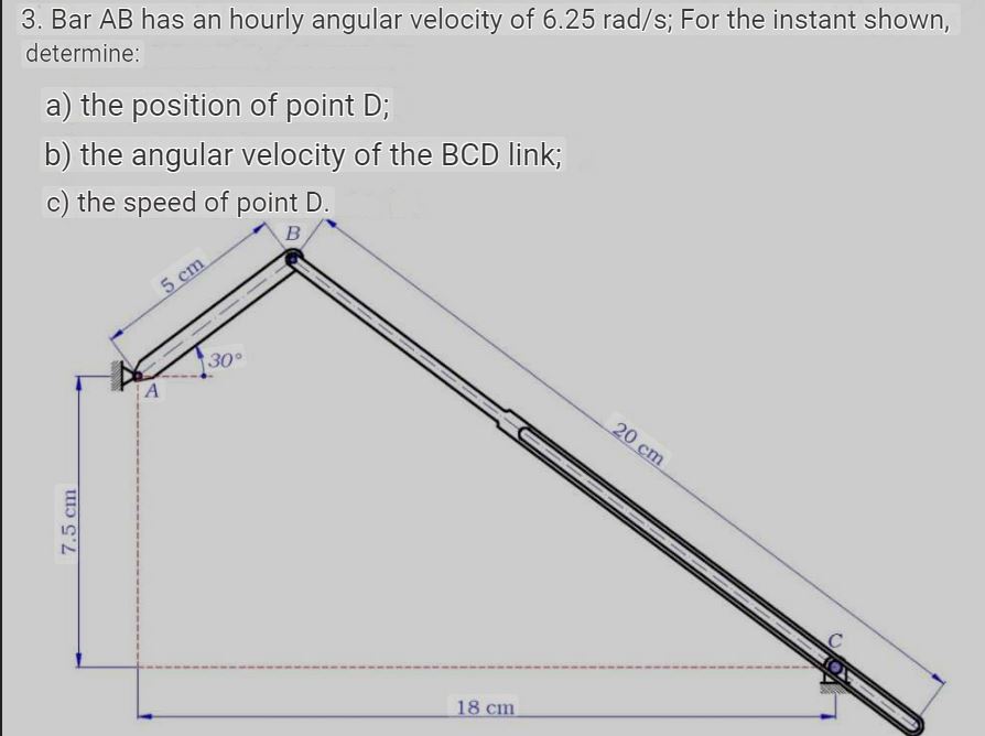 Bar A B has an hourly angular velocity of 6 . 2 5